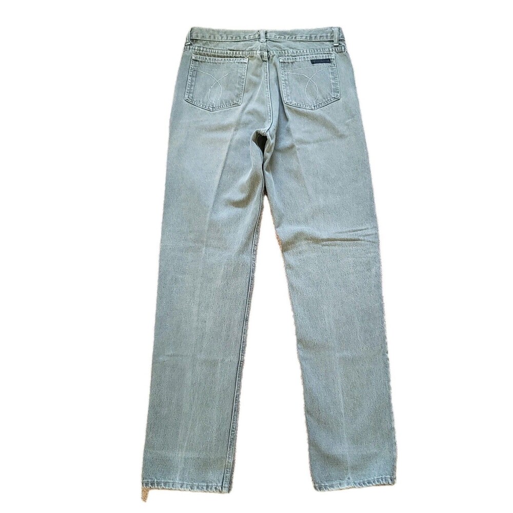 Vintage 80s Calvin Klein Sz 34x35 (Fits 33x35) USA Made Mens Green Denim Jeans